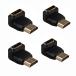 HDMI 90 раз изменение адаптер L type изменение адаптер удлинение прямой угол HDMI мужской to HDMI женский узкий место соответствует 4 шт. комплект высокая скорость порт 