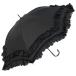 . rain combined use parasol UV cut ultra-violet rays .. proportion 90% and more 2 step frill × heat cut processing gothic lovely 50cm hand opening umbrella ( black )