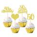 Keaziu 50 anniversary commemoration капкейк topa-50 шт Gold брак память день капкейк pick 50 год брак память день happy 50 лет. день рождения party 