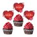 Ercadio 24 шт упаковка happy день св. Валентина капкейк topa- красный Rav Heart g Ritter кекс pick день св. Валентина Thema party ke