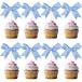  день рождения bow капкейк topa- голубой атлас бабочка .. капкейк topa- Blue Ribbon bow кекс topa- bow капкейк pick свадьба baby душ 