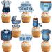 24 шт голубой Gene Denim baby душ капкейк topa--g Ritter Denim baby душ party украшение голубой джинсы Thema ke