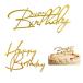 Nextpal 12 шт Gold акрил Happy Birthday кекс topa- комплект, боковой кекс украшение автограф, повторный использование возможный вечеринка 