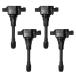 ENA Set of 4 Ignition Coil Pack Compatible with Nissan March Versa Micra L4 1.6L Replacement for 22448-1HC0A 224481HC0A UF509