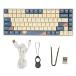 84 Keys Mechanical Keyboard, Blue White Landscape Painting RGB Keyboard, 3 Modes Connection Ergonomic Mechanical Keyboard for Computer (Red Switch)