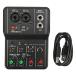 Estink 2 Channels Audio Mixer, USB 48V Phantom Power Compact Sound Mixing Console USB Soundcard Sound Board Console System for Music Recording Home Ka