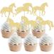 Gyufise 24 шт лошадь капкейк topa- Kirakira животное скачки капкейк pick baby душ Kids день рождения верховая езда Thema вечеринка 