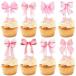  розовый bow капкейк topa- bow узел капкейк pick розовый bow девушки день рождения party украшение ko Kett bow Thema свадьба свадебный bebi
