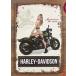  Harley Davidson Harley-Davidson прекрасный женщина мотоцикл * retro style * metal автограф american жестяная пластина табличка / украшение / балка / ресторан / Cafe / кофейня 
