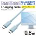 USB4 кабель USB Type-C (TM) to USB Type-C (TM) USB Power Delivery по причине максимальный 100W. зарядка . возможность модель C голубой IUSB4-APCC5P08BU Elecom ликвидация запасов 