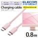  Elecom USB4 кабель USB Type-C (TM) to USB Type-C (TM) USB Power Delivery по причине максимальный 100W (20V/5A). зарядка . возможность розовый USB4-APCC5P08PN ликвидация запасов 