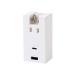  Elecom USB ответвление розетка прямой ..Type-C ×1 USB-A ×1 AC×1 выход 15W 180 раз swing белый ECT-36-1ACWH