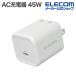  Elecom AC зарядное устройство USB Power Delivery 45W USB зарядное устройство Type-C×1 swing штекер белый ELECOM MPA-AC12245WH