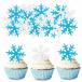 50 шт еда для снег одна сторона капкейк topa- Рождество зима Thema party оборудование орнамент сопутствующие товары белый . синий 