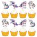 Keaziu 24 шт упаковка Unicorn лошадь капкейк topa- красочный лошадь капкейк pick baby душ свадьба мужчина девочка день рождения 