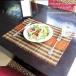  place mat Play s mat border pattern stylish lovely orange × Brown natural material rectangle Asian miscellaneous goods Asia atelier 10819