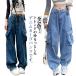L Dance брюки большой размер брюки-карго широкий брюки большой карман широкий casual Vintage Street Denim брюки body type покрытие ..