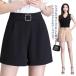  широкий брюки весна лето женский шорты передний модный Mini низ tuck колено сверху низ flair тонкий карман шорты sla
