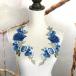  rose embroidery motif blue pair set costume Dance equipment ornament hand made 