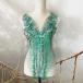  жезл Leotard узор украшен блестками бисер имеется костюм цветок зеленый гонки узор цветок узор 