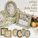アンティーク ミニ フォトフレーム 縦置き スクエア ラウンド 写真立て フォトスタンド 正方形 円形