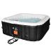 #WEJOY AquaSpa Portable Hot Tub 72X72X26 Inch Air Jet Spa 4-5 Person Inflatable Square Outdoor Heated Hot Tub Spa with 130 Bubble Jets, Black/White