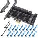 ACTIMED PCIE SATA Card 16 Port with 16 SATA Cable, 6 Gbps SATA 3.0 Controller PCI Express Expansion Card with Low Profile Bracket, Support 16 SATA 3.0