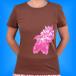  hula dance T-shirt [XL] Cattleya * plumeria Brown 1596xlbr