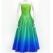 fla платье [S*M*L размер ] длинный длина желтый зеленый × голубой J2750yegrbl