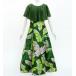 fla платье [S*M*L размер ] длинный длина накидка платье banana leaf зеленый J3036gr