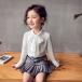 韓国子供服 シャツ リボン 蝶結びキッズ 女の子 女児 子ども 長袖 春 夏 秋 可愛い ホワイト 110 120 130 140 150 160cm