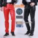  кожаный салон ntsu обтягивающий мужской обтягивающий брюки кожа брюки тонкий для мотоцикла искусственная кожа брюки стрейч брюки весна осень симпатичный большой размер 