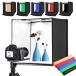 PULUZ фотосъемка комплект 40*40*40cm Studio комплект 6 листов фон 2400LM 64PCS 5500K супер высокая яркость LED свет 2 шт tif.- The 