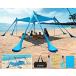 EYEFAME UPF50+ Anti-Wind Beach Tent with Sandproof Private Beach Wind Screen, Stable 8 Sandbags Design Beach Canopy Sun Shade with Carrying Bag, Porta