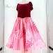  б/у u'inouino хула костюм One-piece платье wine red серия Гаваи производства розовый серия велюр монстера рисунок Hawaiian принт блестящий ......