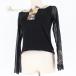  б/у Chacott коричневый раскладушка бальные танцы костюм tops cut and sewn урок одежда оттенок черного длинный рукав chu-ru.. чувство цветочный принт растения рисунок оттенок белого оттенок красного nei...
