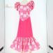  б/у T&amp;L MUUMUU FACTORY MM Factory хула костюм One-piece платье розовый серия оттенок белого Гаваи производства one цветный оборка симпатичный .....