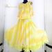 [ б/у ] бальные танцы костюм стандартный две части выставить party урок одежда тренировка надеты оттенок белого оттенок желтого белый желтый цвет оборка длинный рукав симпатичный большой...