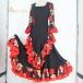  фламенко костюм prima boutique Prima btik платье One-piece оттенок черного оттенок красного чёрный красный bo Ran te оборка цветочный принт Dance 