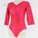 [ б/у ]Chacott коричневый раскладушка балет костюм Leotard оттенок красного tops цветочный принт полька-дот точка рисунок бальные танцы урок тренировка эластичный симпатичный ... блестящий 7 минут рукав...