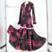  б/у Naomi Collectionnaomi коллекция фламенко костюм tops блуза faruda юбка две части выставить оттенок черного оттенок красного розовый...