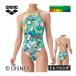 *3/8 до отметка 5 раз ** клиренс товар * Arena arena тренировка One-piece открытый задний AS5FWM56L GROR зеленый × orange женский купальный костюм 
