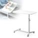 ベッドテーブル 介護 病院 高さ調節 サイド キャスター 白 木 EEX-SDK01 ネコポス非対応