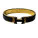  Hermes HERMES клик трещина H браслет черный Gold мужской 