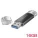 USB ǡ U3C-STD U3C-STD16G/K [USB-A&USB-CUSB꡼ 16GB ֥å]