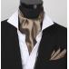  silk ascot tie &amp; chief set Gold Brown deer. . pattern 