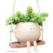  висячий посадочная машина смех лицо цветочный горшок суккулентное растение декоративное растение стиль подвешивание горшок симпатичный ( натуральный 11cm)
