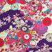  крепдешин ткань .. Taisho роман. большой рисунок . цветочный принт фиолетовый YS04-02 10cm украшение для волос . кнопка, ручка настройки умение . 2 . искусственный шелк .. японский стиль лоскут 