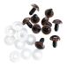  crystal I 15mm washer attaching ( stopper 10 piece set ) Brown eye eyes Medama nose eye handicrafts raw materials 