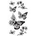  тату-наклейка цветок бабочка hm1136 постоянный 